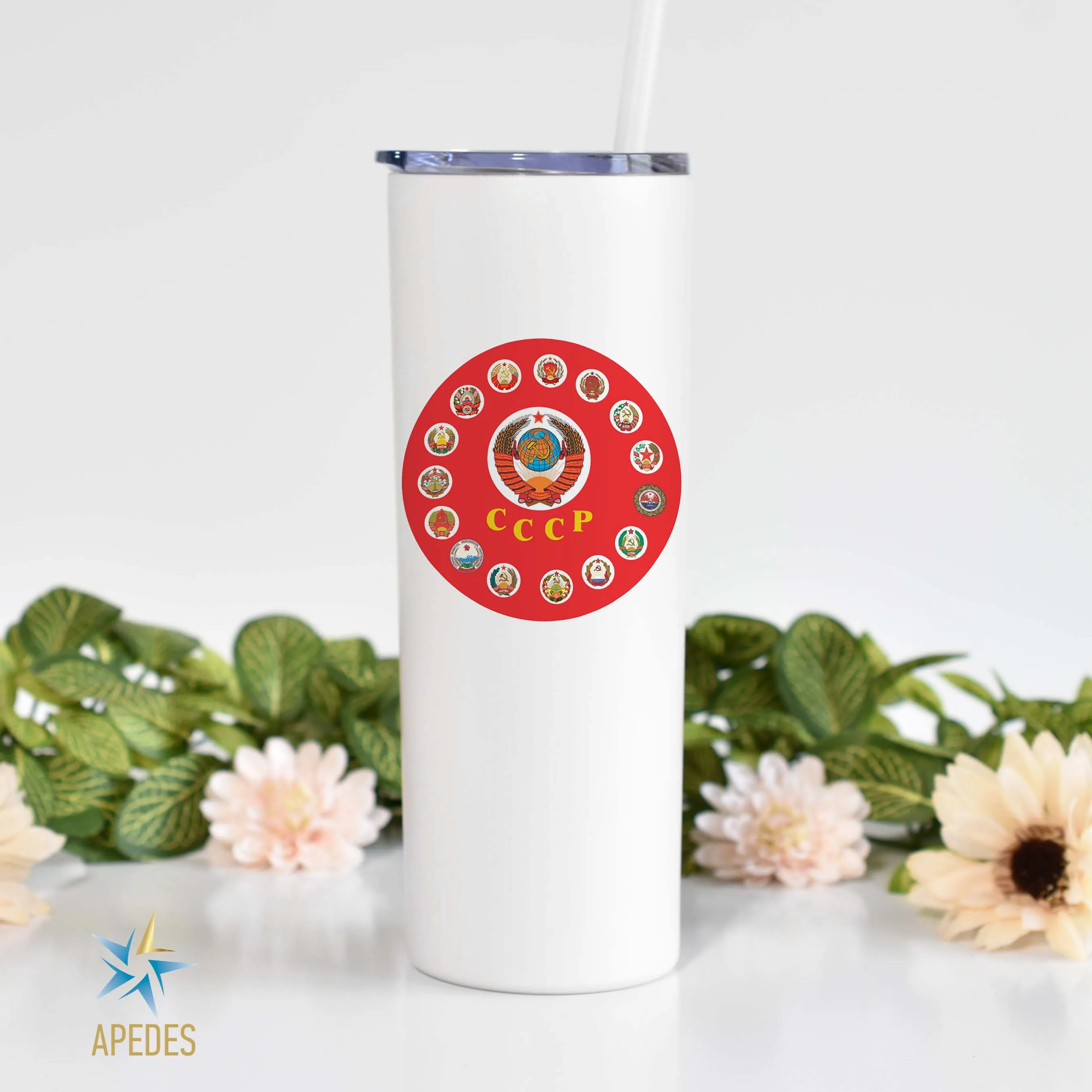 15 Soviet Republics USSR Stainless Steel Skinny Tumbler 20 OZ