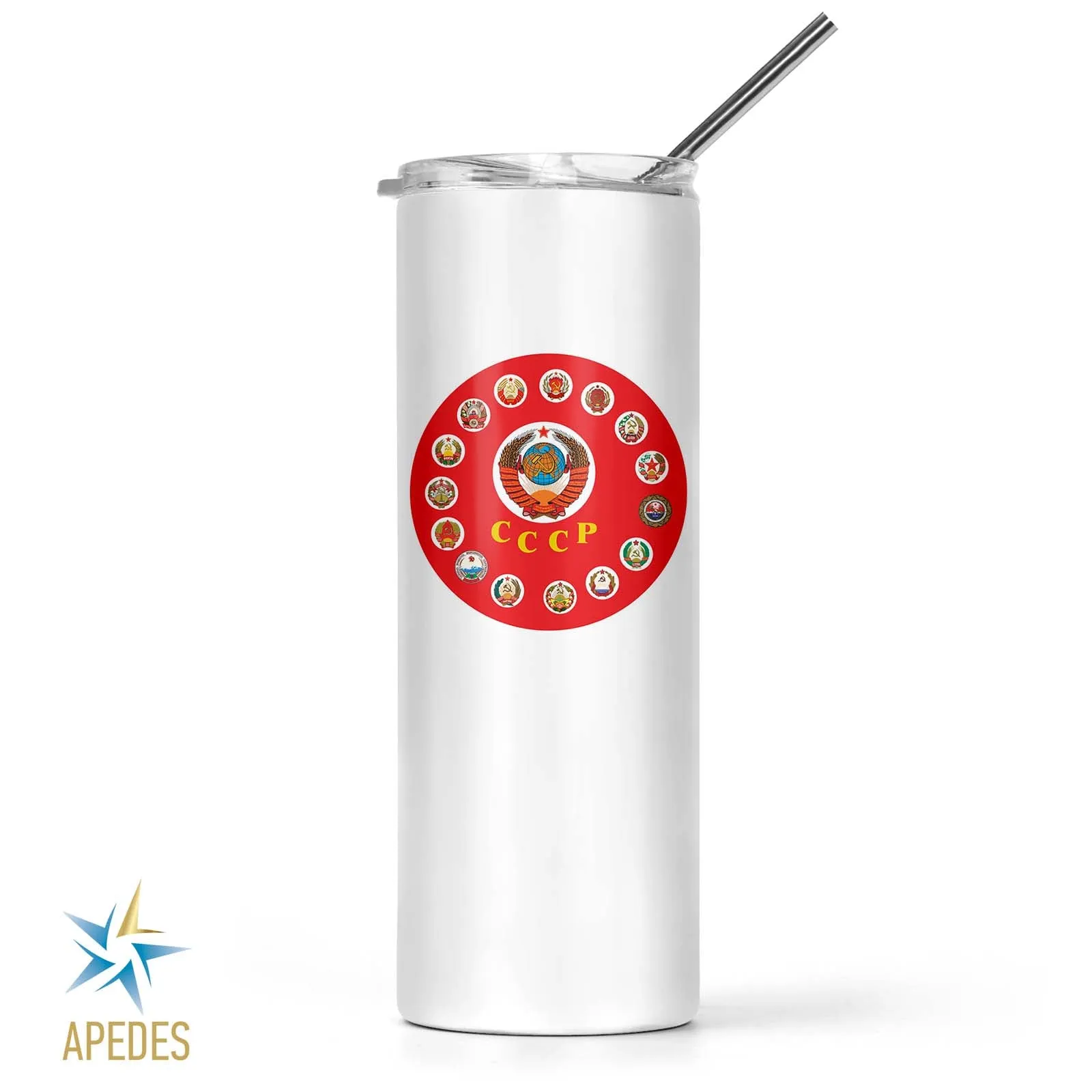 15 Soviet Republics USSR Stainless Steel Skinny Tumbler 20 OZ