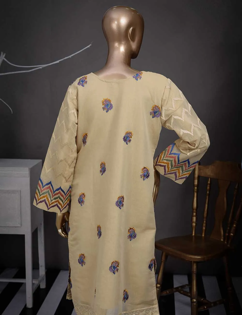 3 Pc Khaddi Lawn Unstitched Embroidered Dress  (TP-03)