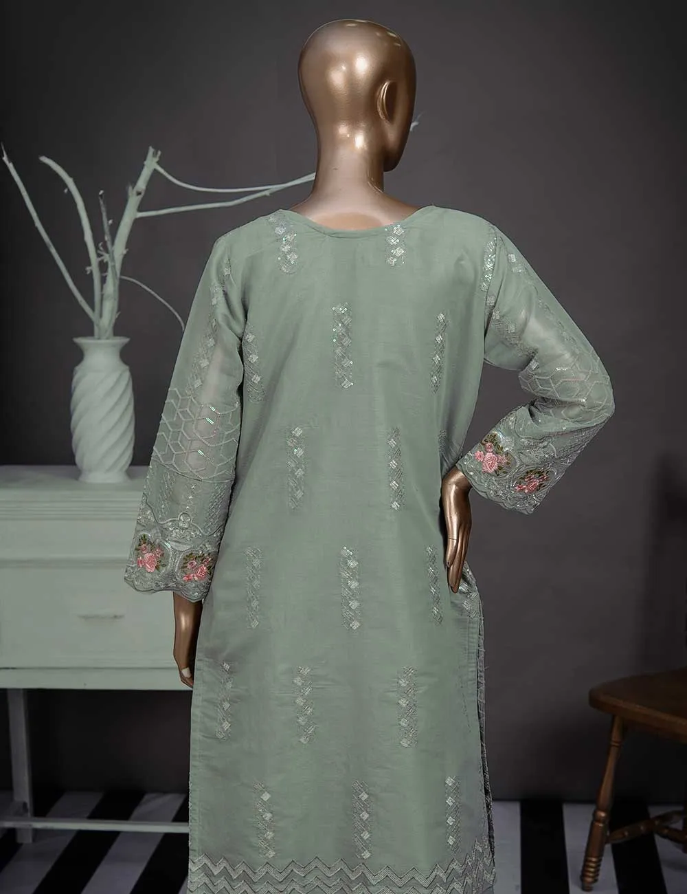 3 Pc Khaddi Lawn Unstitched Embroidered Dress (TP-06)