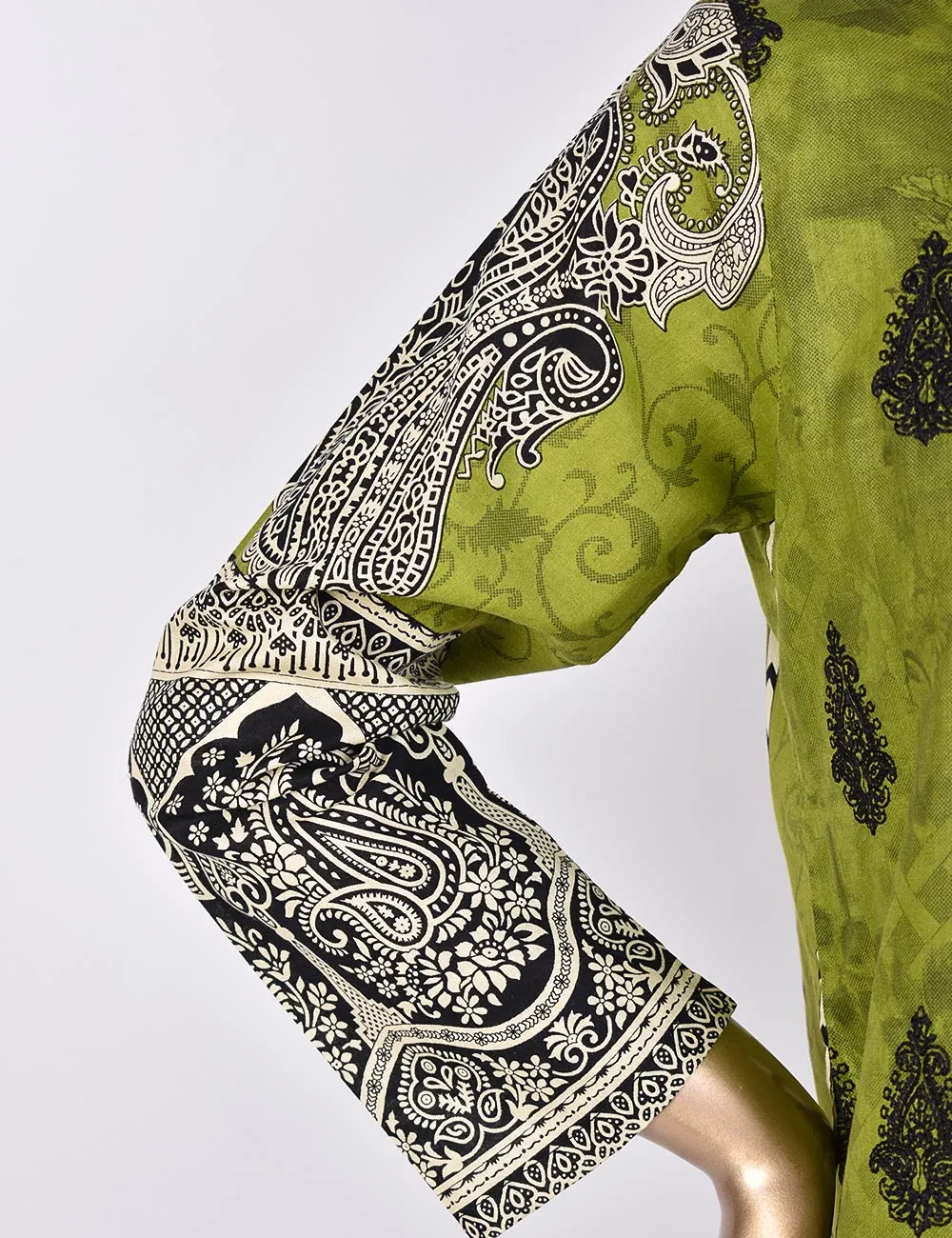 3 Pc Un-stitched Embroidered Lawn - Chaotic Depth (ATL-5A-Green)