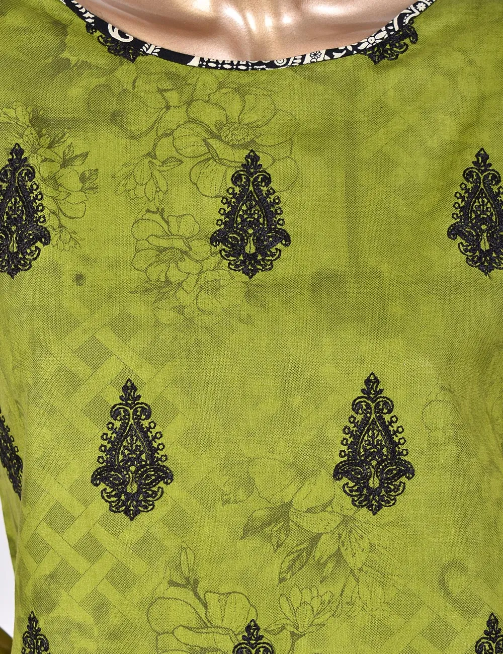 3 Pc Un-stitched Embroidered Lawn - Chaotic Depth (ATL-5A-Green)
