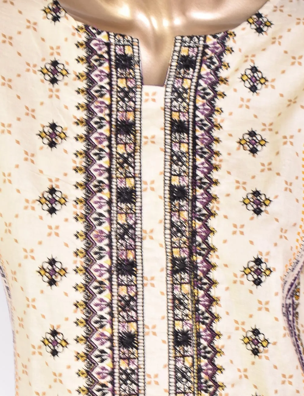 3 Pc Un-stitched Embroidered Lawn - Eternal Ethnic (ATL-4A-Skin Purple)