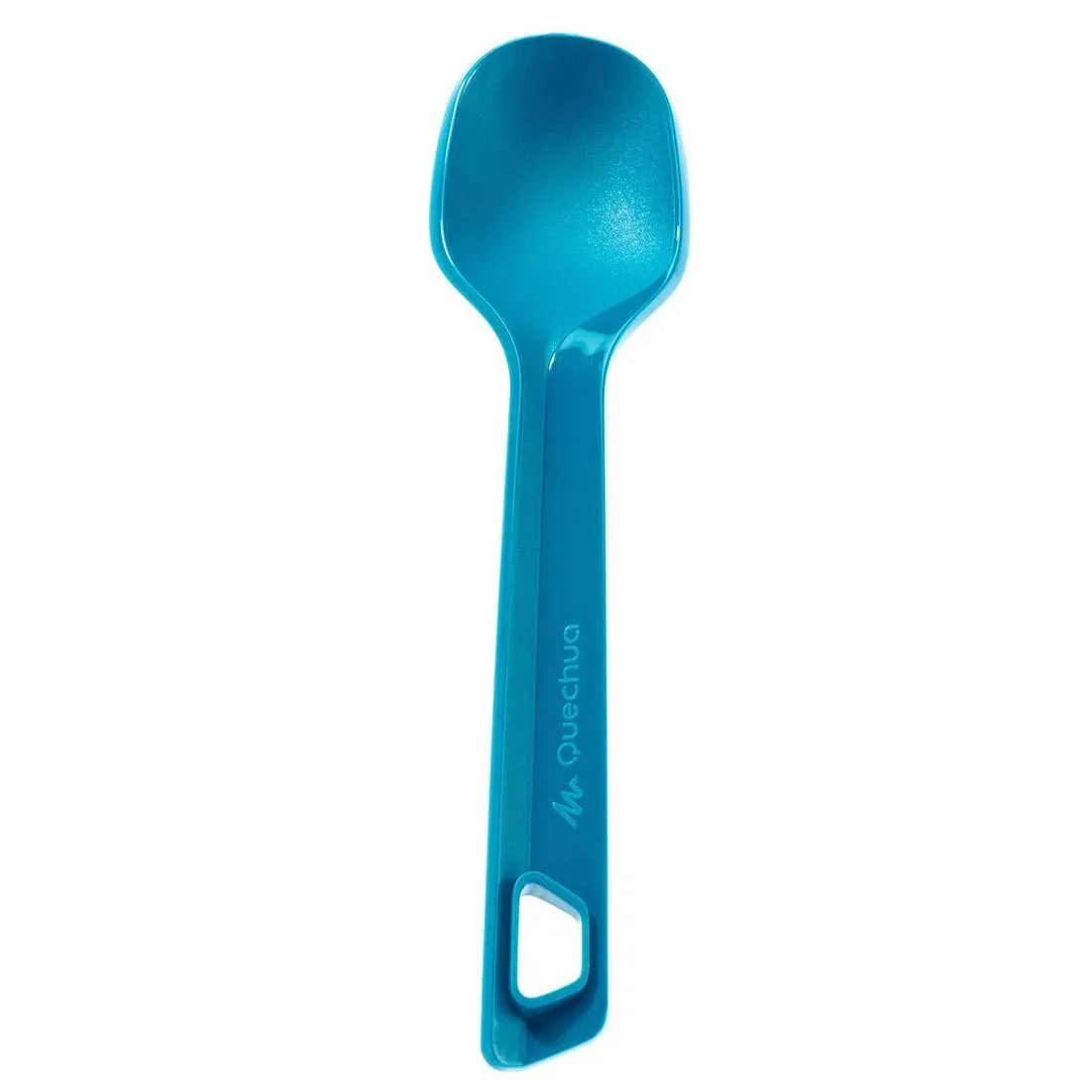 3-piece cutlery set (knife, fork, spoon) for camping in blue plastic