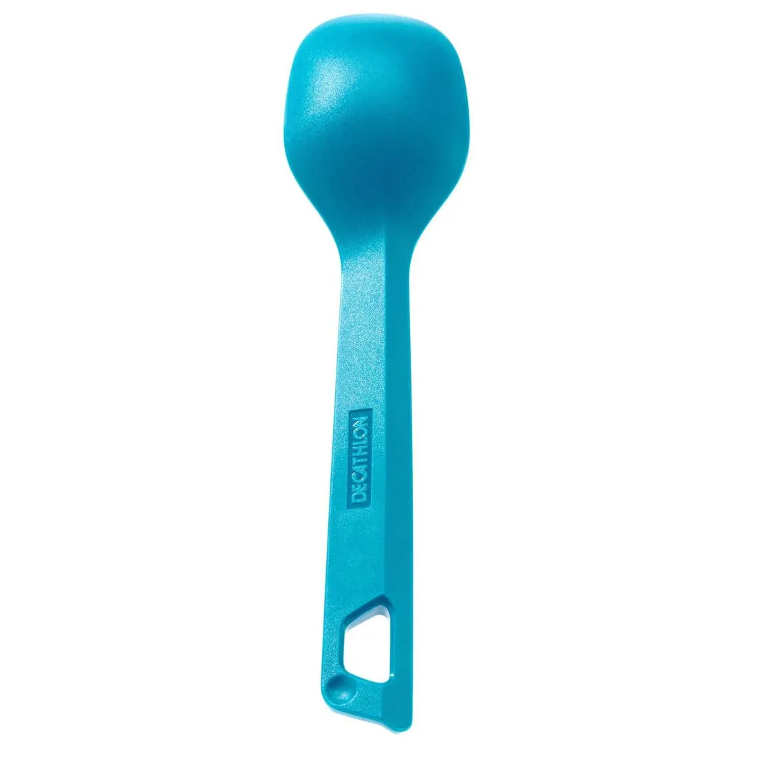 3-piece cutlery set (knife, fork, spoon) for camping in blue plastic