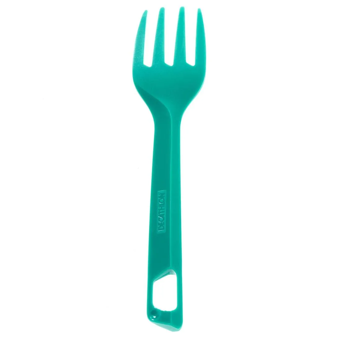 3-piece cutlery set (knife, fork, spoon) for camping in blue plastic