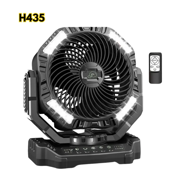 40000mAh Rechargeable Battery Operated Fan, Portable 4 Timers USB Fan, Auto-Oscillating Desk Fan with Remote & Hook & LED Light