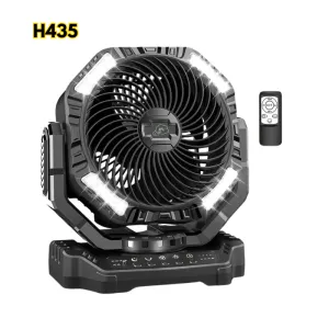 40000mAh Rechargeable Battery Operated Fan, Portable 4 Timers USB Fan, Auto-Oscillating Desk Fan with Remote & Hook & LED Light