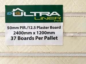 62.5mm Ultraliner Insulated PIR Plasterboard - Pallet of 12