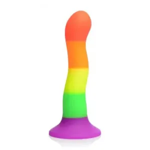 7.2-inch Rainbow Silicone Large Strap on Dildo with Harness