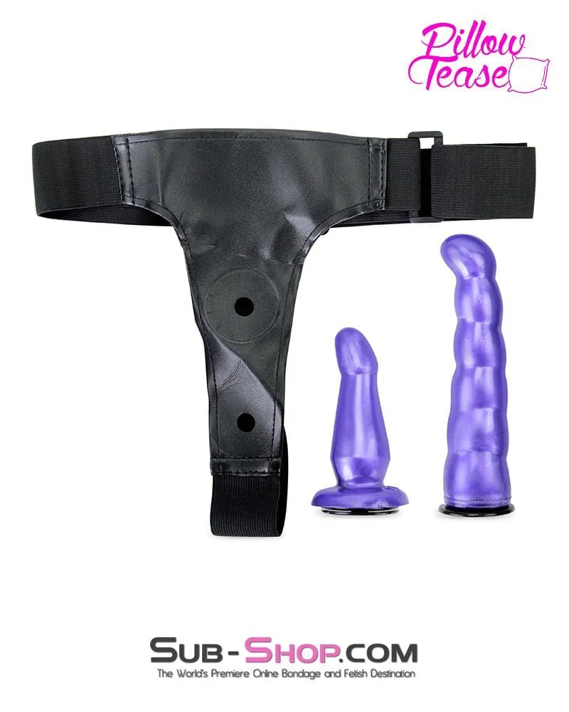 7392M      Tit for Tat Double Dildo Adjustable Strap On Dildo Harness Set