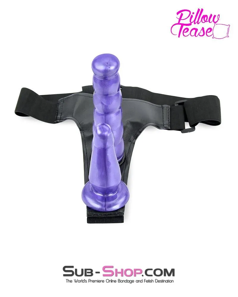 7392M      Tit for Tat Double Dildo Adjustable Strap On Dildo Harness Set