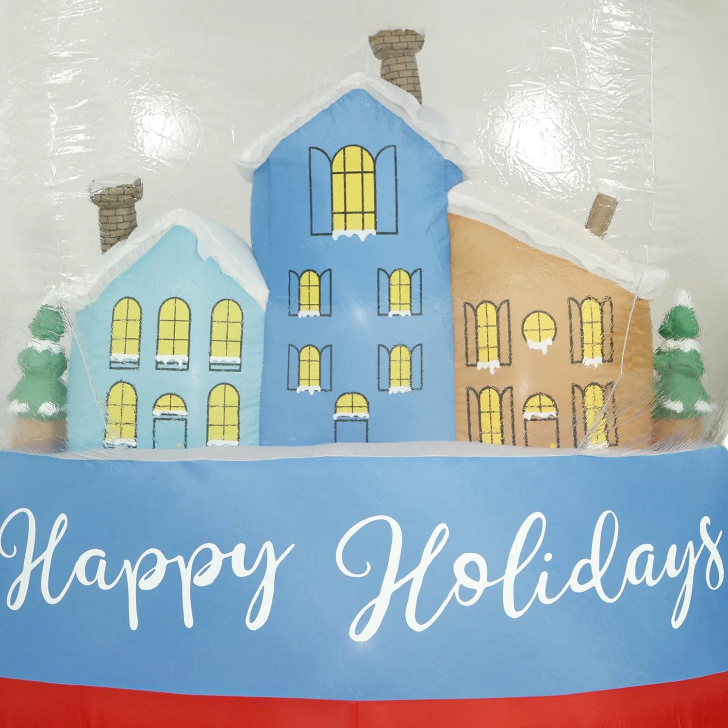 8 ft Inflatable Christmas Snow Globe Outdoor Decoration with LED Lights, Fan, and Stakes