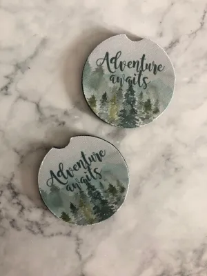 Adventure Awaits Car Coasters