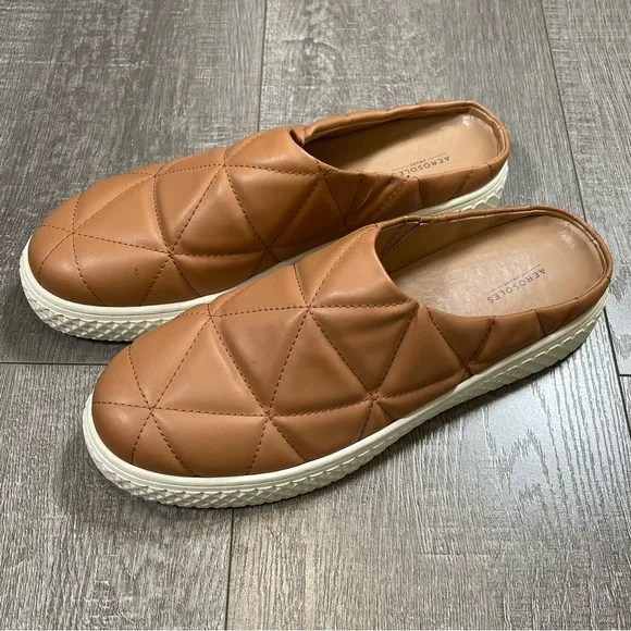 Aerosoles Women's Ella Quilted Slip-On Mules Size 9 Tan
