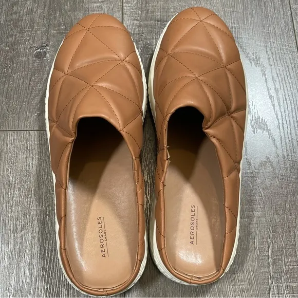 Aerosoles Women's Ella Quilted Slip-On Mules Size 9 Tan