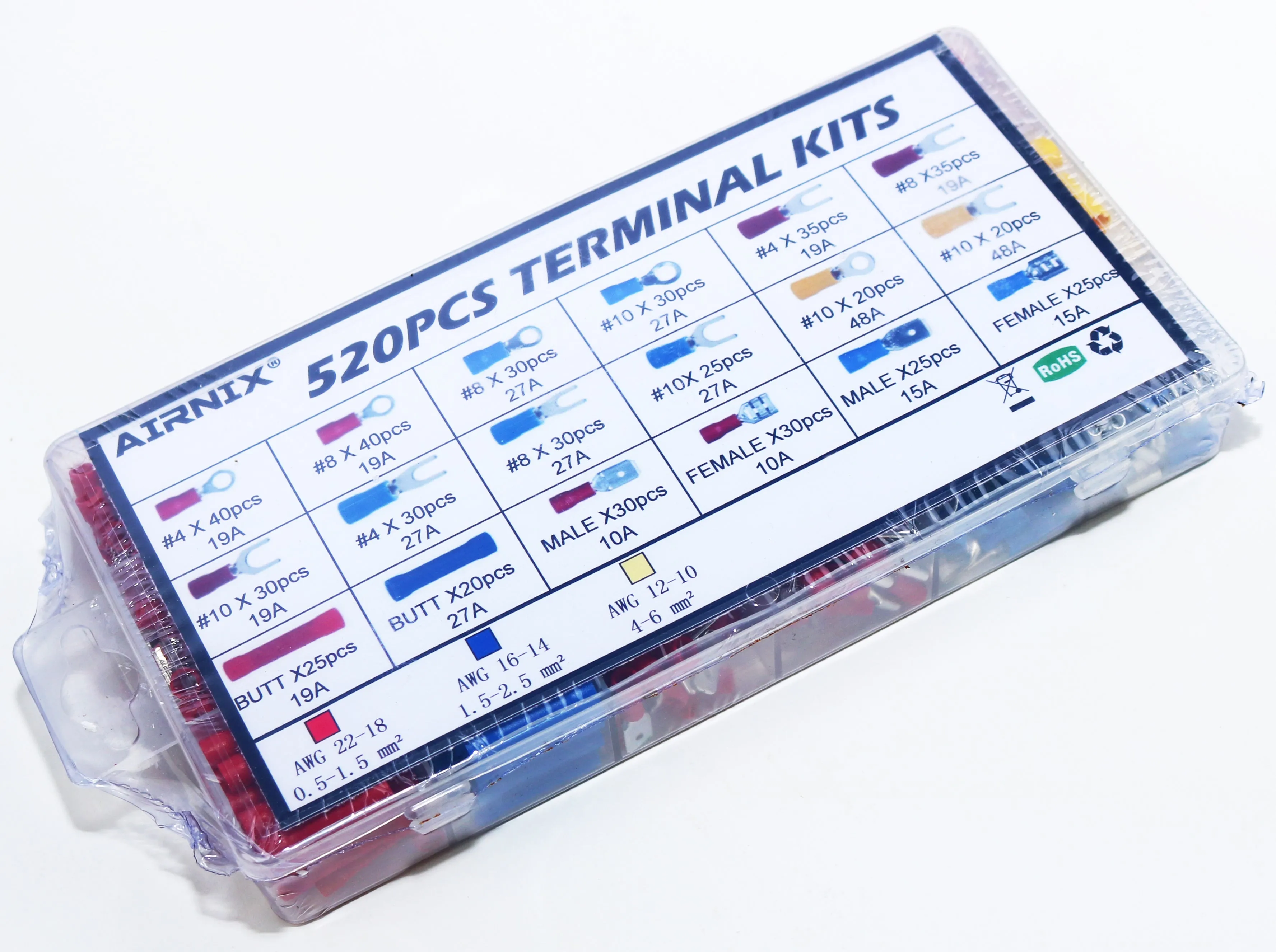 AIRNIX TERMINAL 520 Piece PVC Insulated Terminal Kit Set