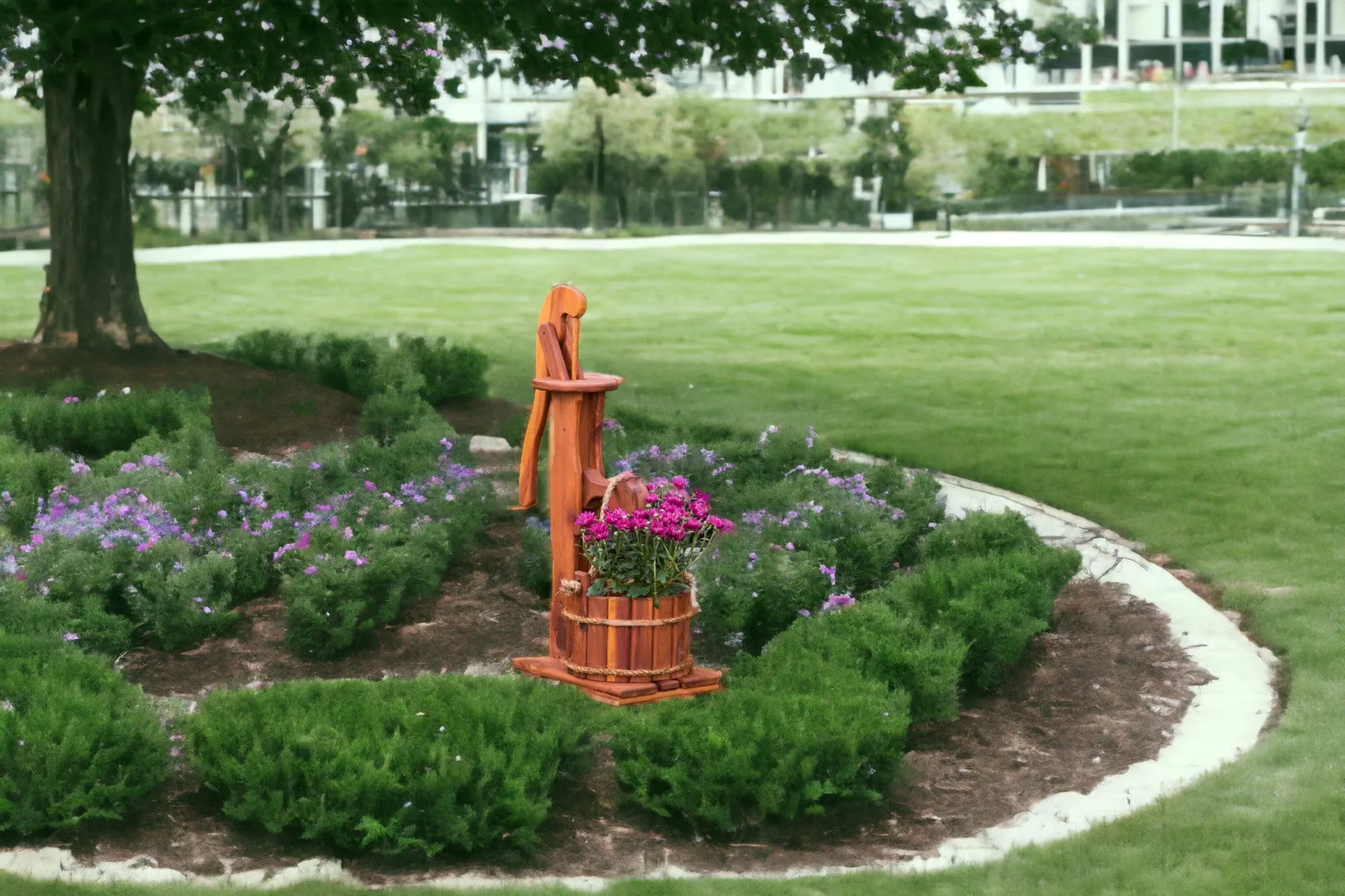 Amish Made Cedar Water Pump Planters