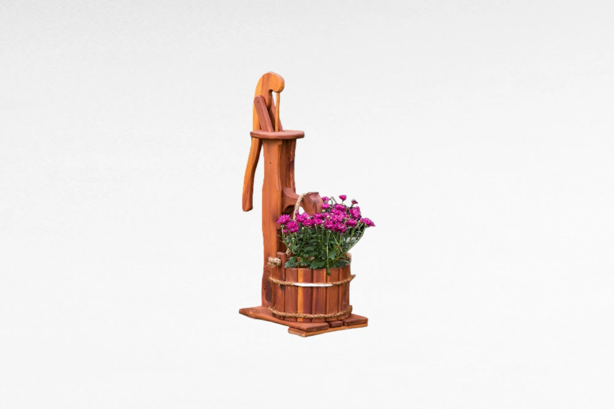 Amish Made Cedar Water Pump Planters