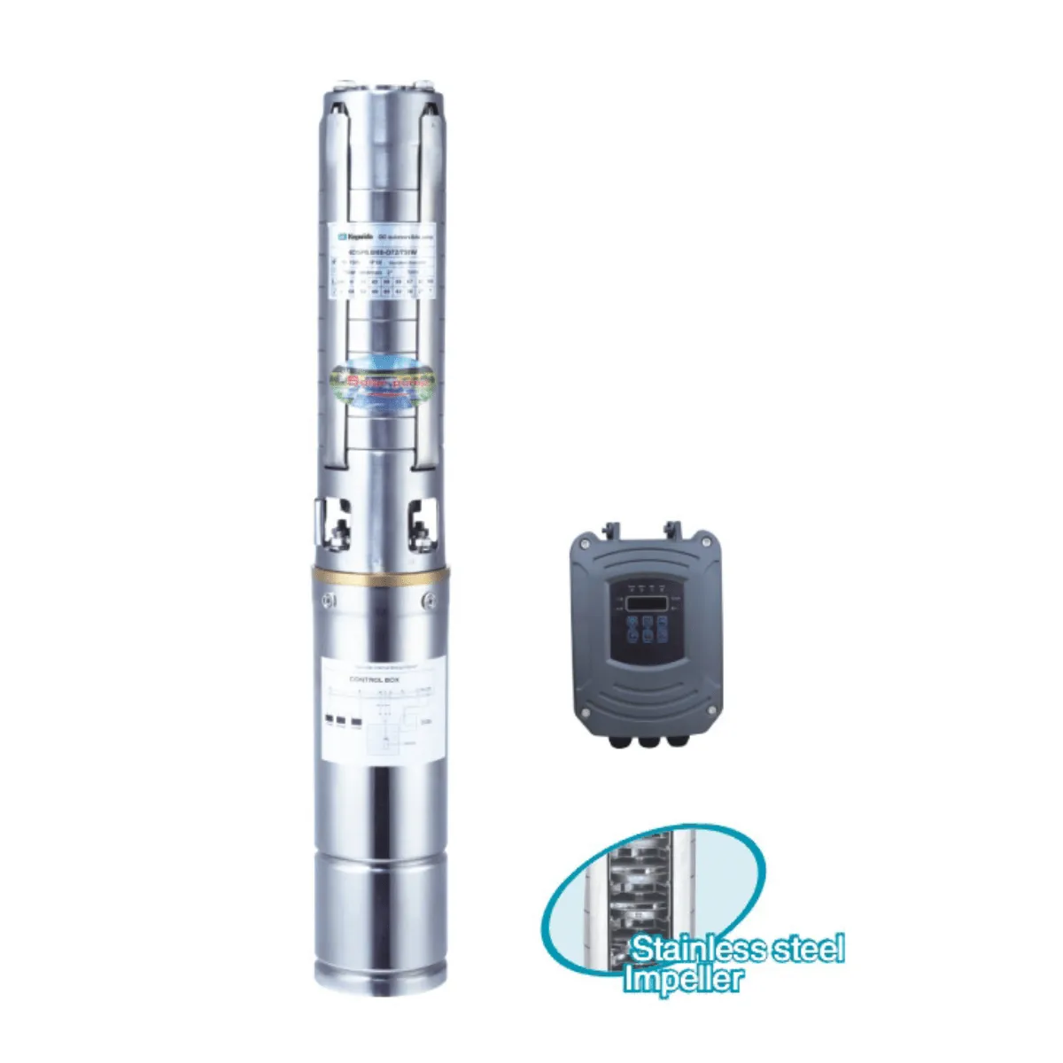 AquaPro Submersible Solar Pump with Control Panel 2HP 1500W - 4DSS6/135-D110/1500