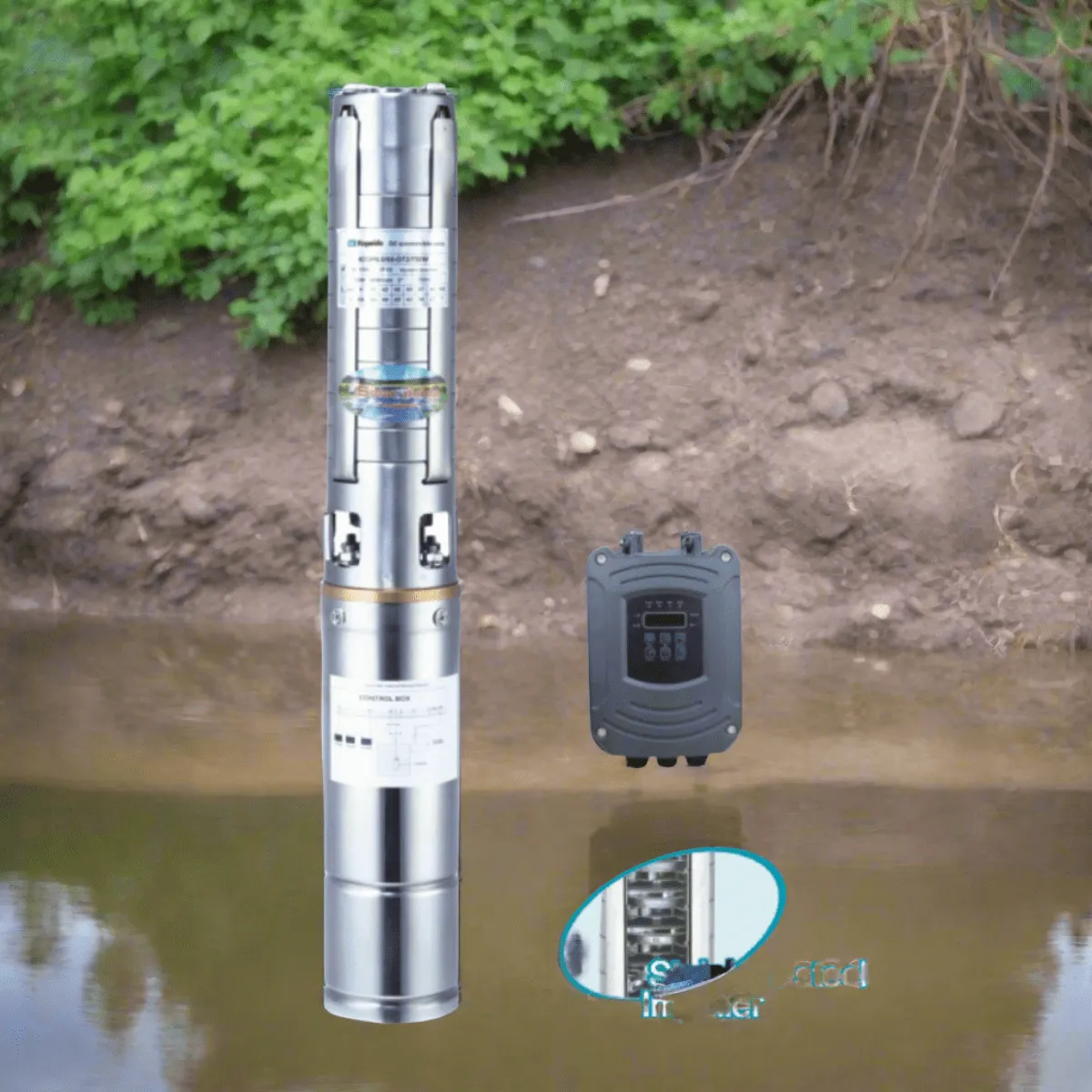 AquaPro Submersible Solar Pump with Control Panel 2HP 1500W - 4DSS6/135-D110/1500