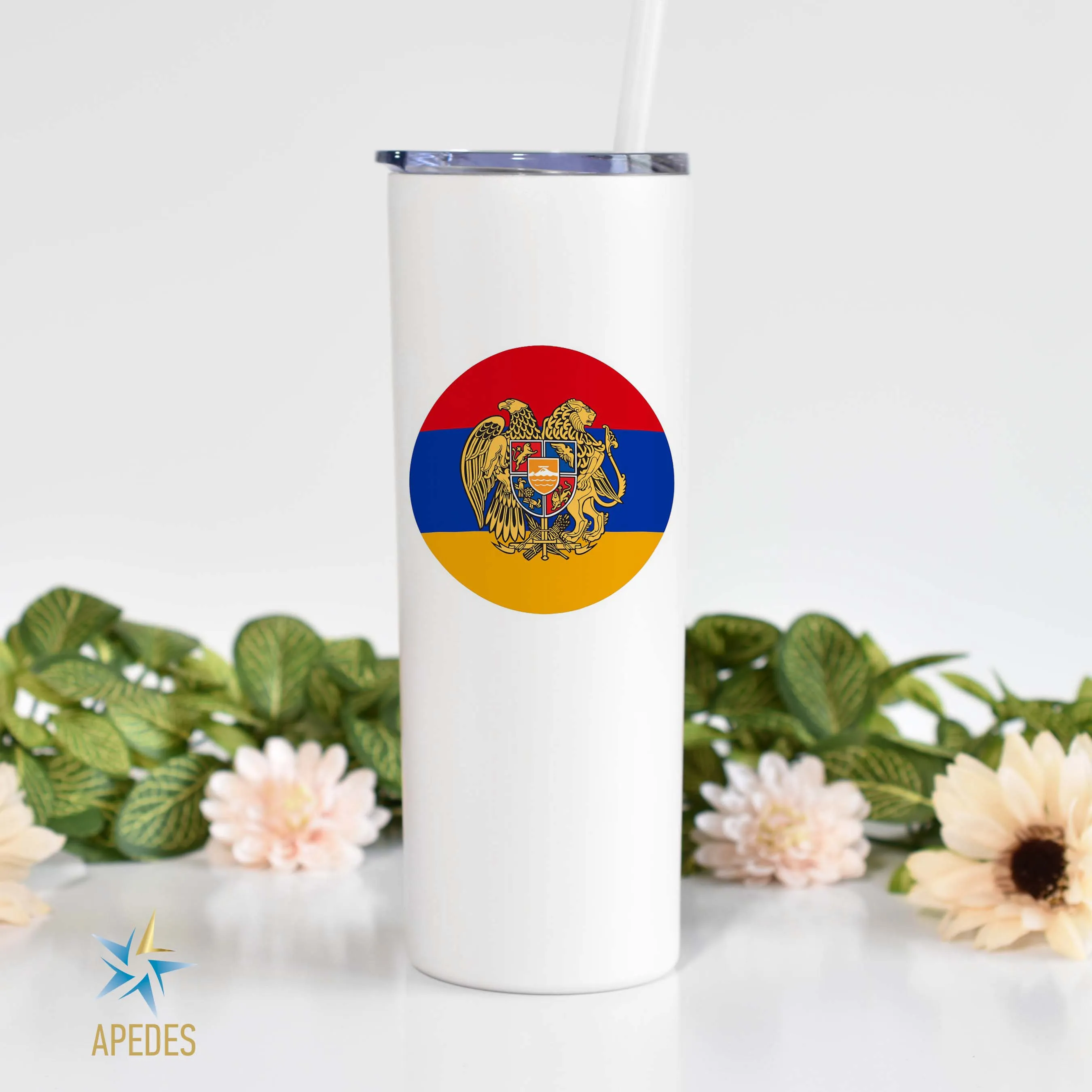 Armenia Flag Stainless Steel Skinny Tumbler 20 OZ