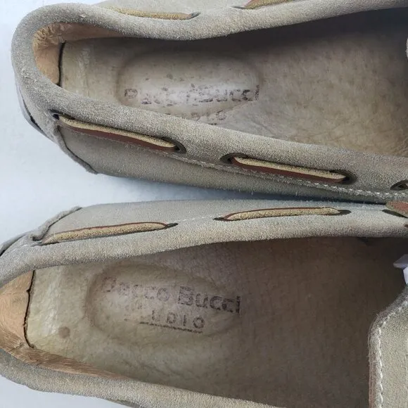 Bacco Bucci Suede Driving Loafer Mens 9 Tan Slip On Moccasin Comfort Shoe