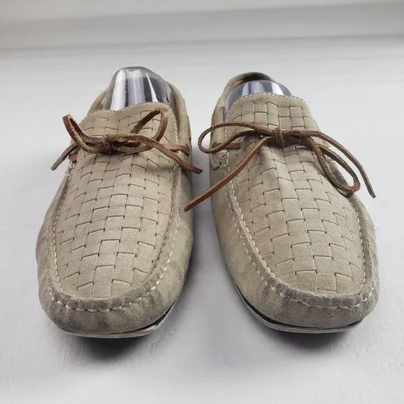 Bacco Bucci Suede Driving Loafer Mens 9 Tan Slip On Moccasin Comfort Shoe