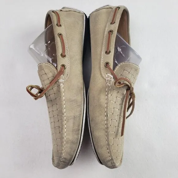 Bacco Bucci Suede Driving Loafer Mens 9 Tan Slip On Moccasin Comfort Shoe