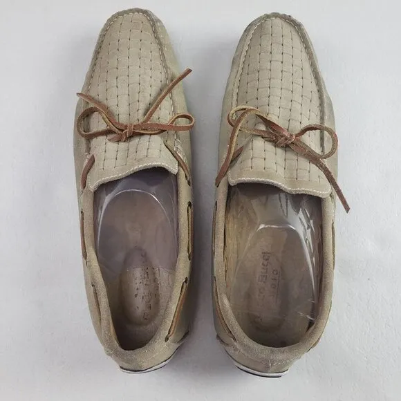 Bacco Bucci Suede Driving Loafer Mens 9 Tan Slip On Moccasin Comfort Shoe