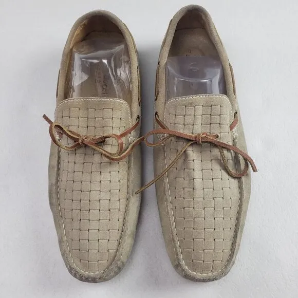 Bacco Bucci Suede Driving Loafer Mens 9 Tan Slip On Moccasin Comfort Shoe