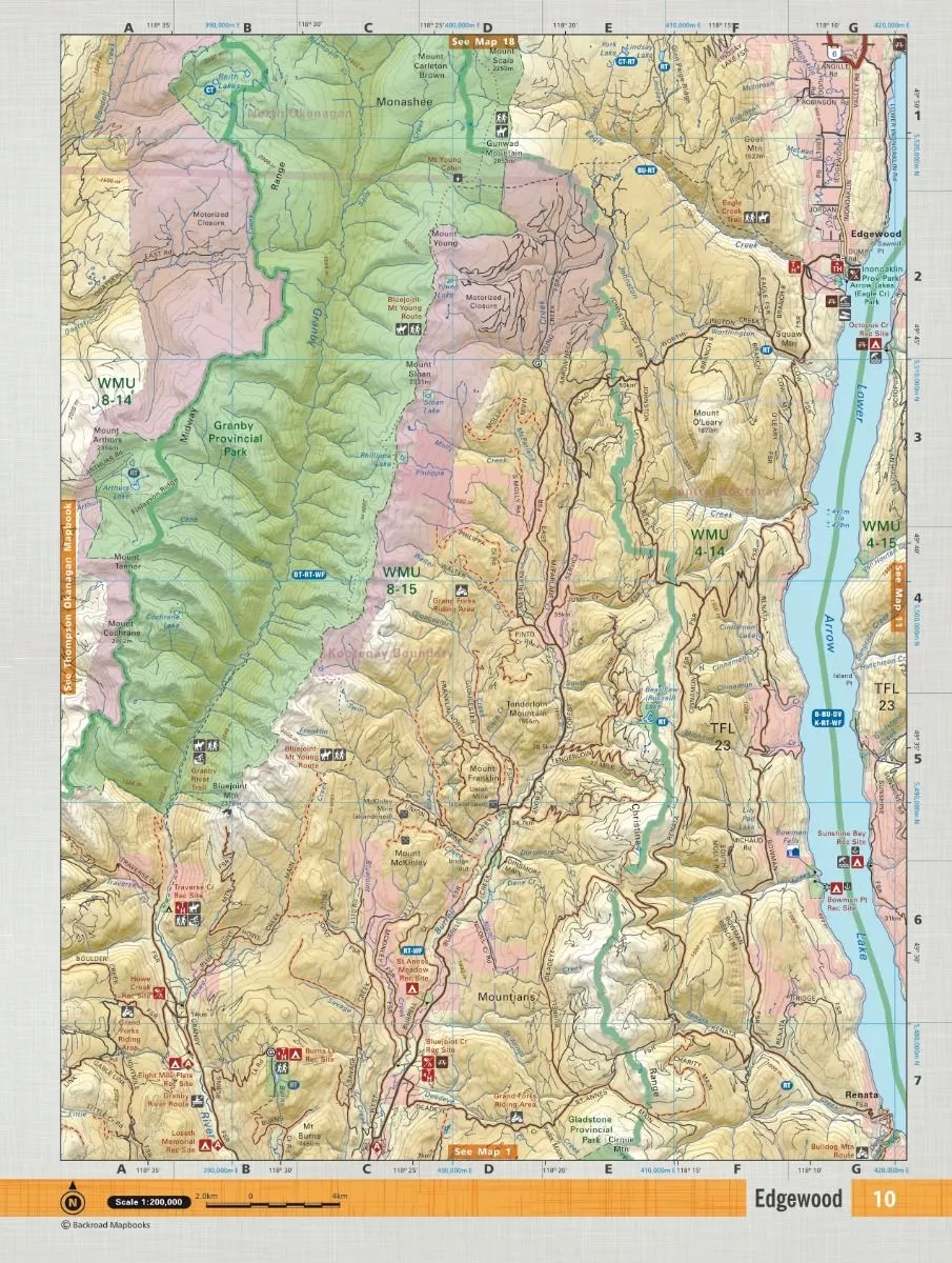Backroad Mapbook Kootenay Rockies BC, 8th Edition