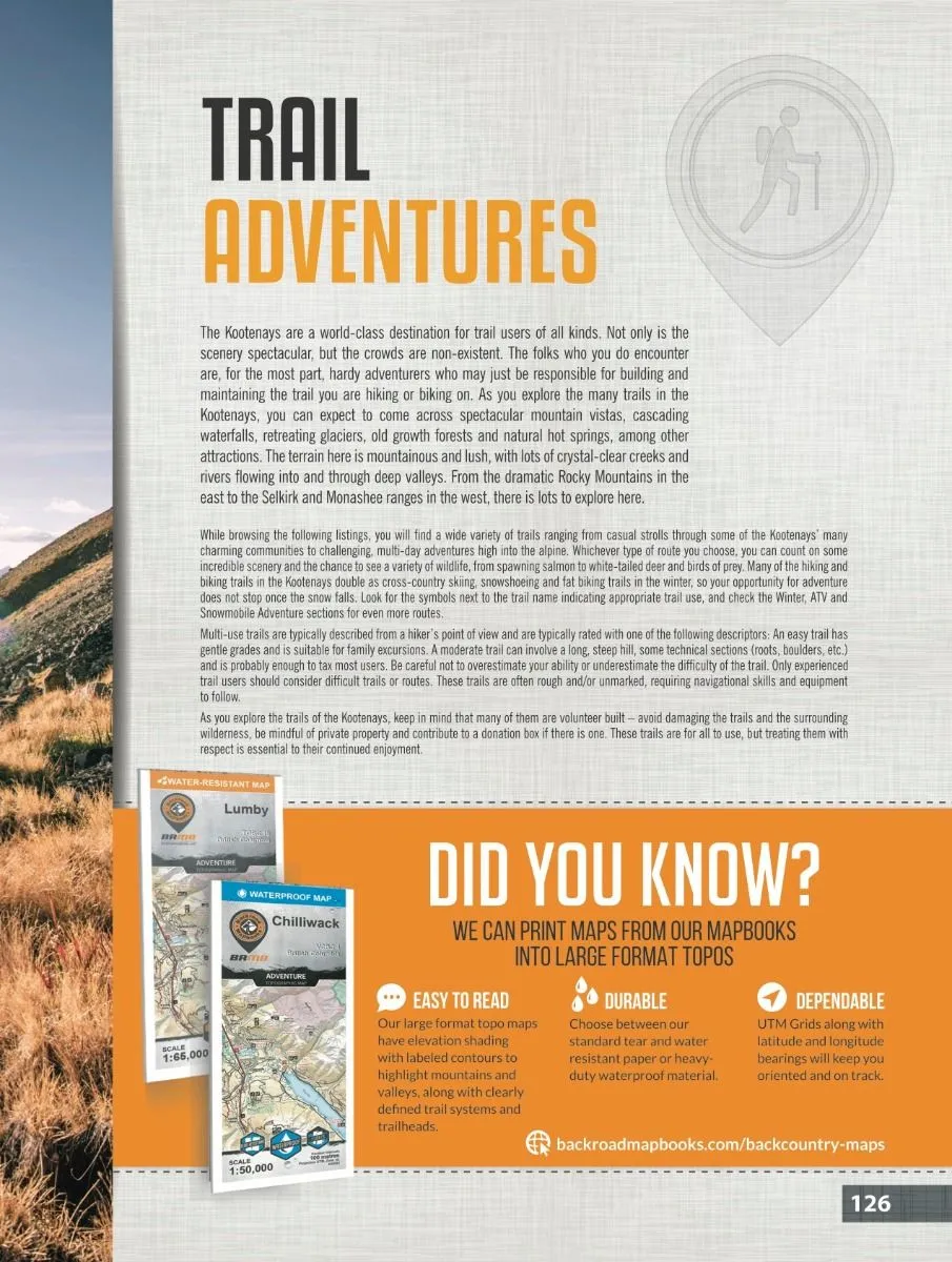 Backroad Mapbook Kootenay Rockies BC, 8th Edition
