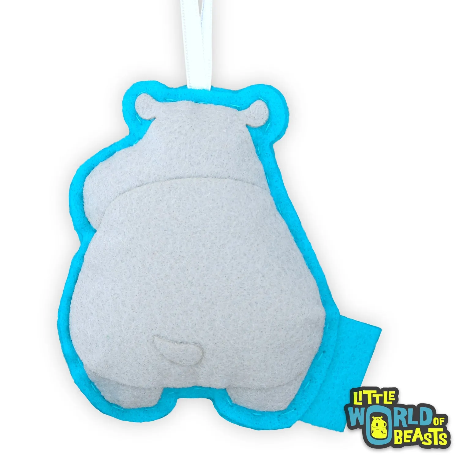 Beauregard the Hippo Felt Animal Ornament