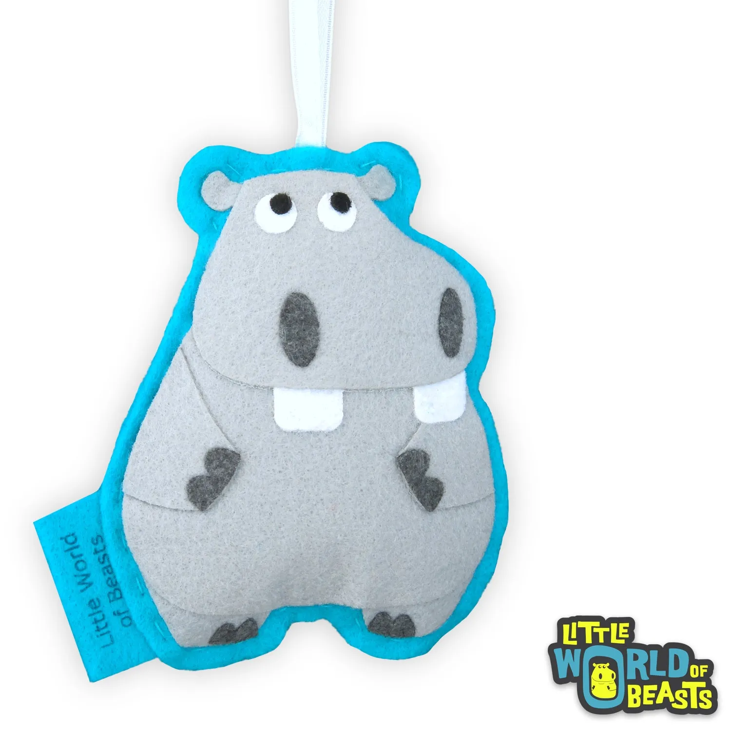 Beauregard the Hippo Felt Animal Ornament