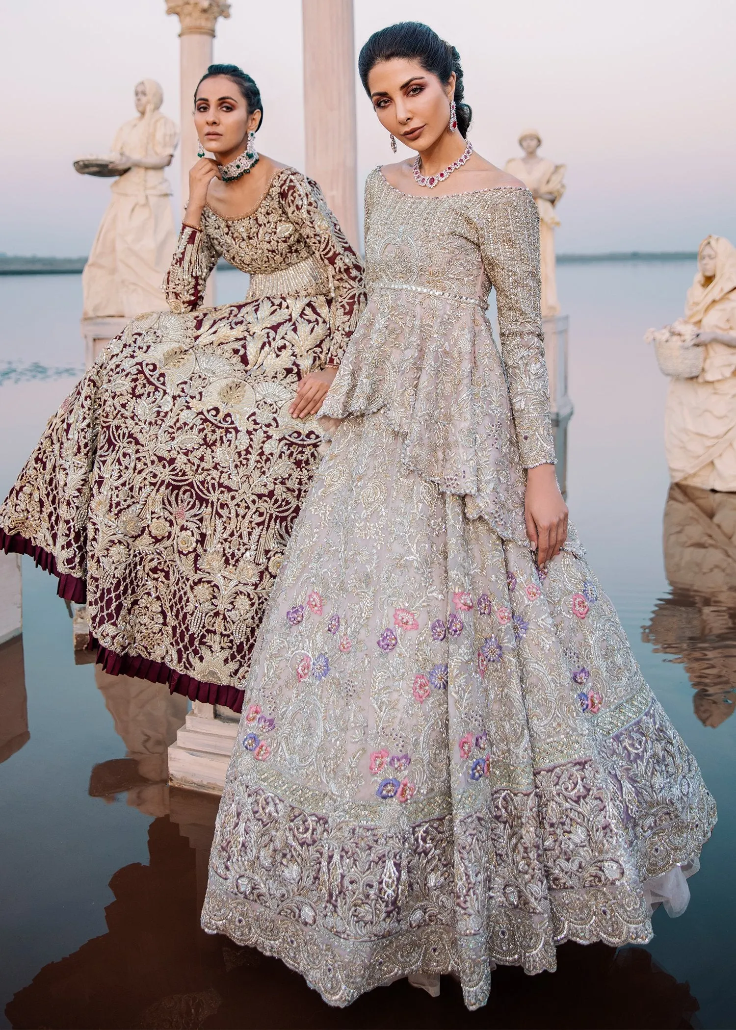Beautiful bridal embroidered lehnga outfit in maroon color # B3368