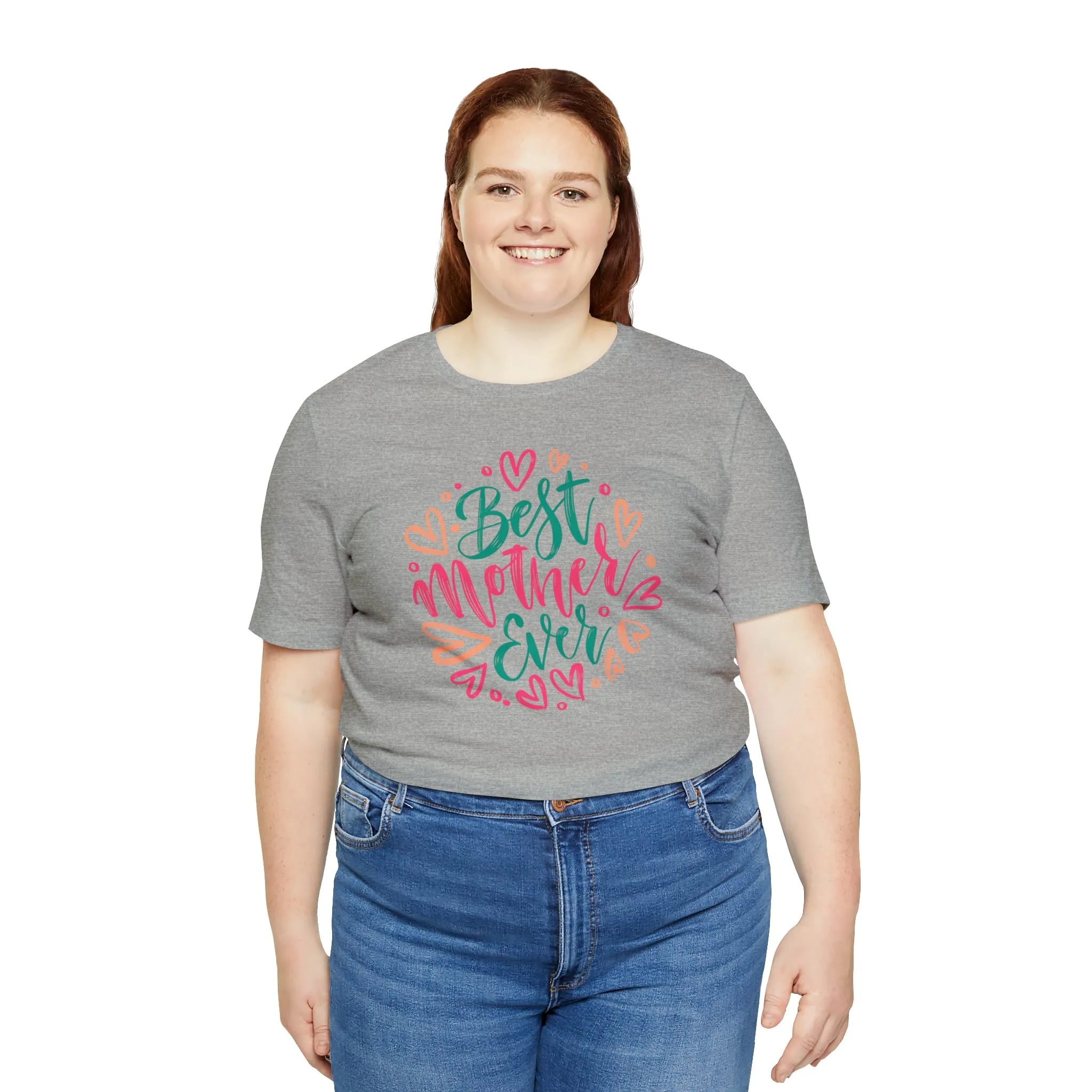 Best Mother Ever Heart T-Shirt | Love You Mama Tee |  Bella Canvas 3001 Unisex |  Mom Short Sleeve Tshirt