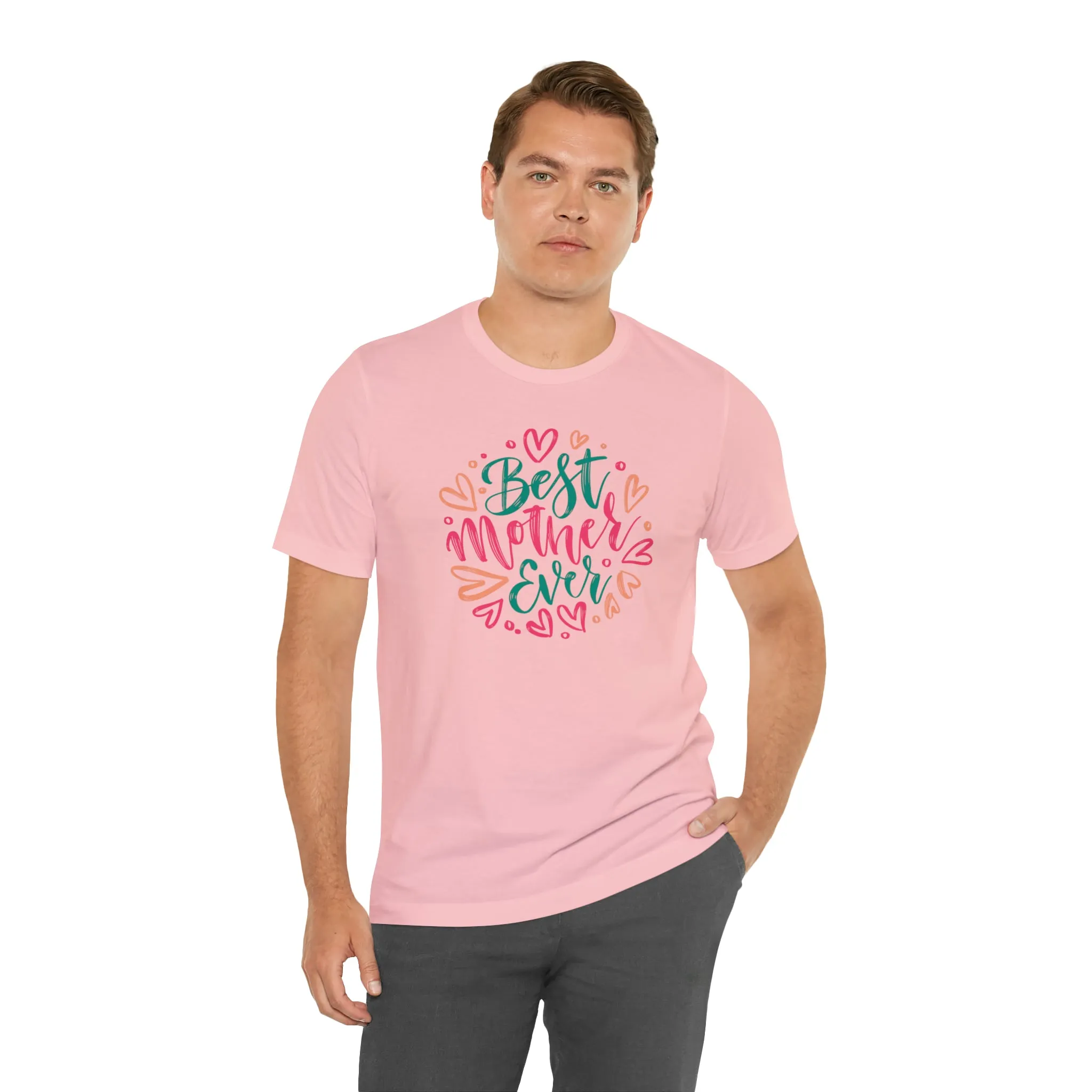 Best Mother Ever Heart T-Shirt | Love You Mama Tee |  Bella Canvas 3001 Unisex |  Mom Short Sleeve Tshirt
