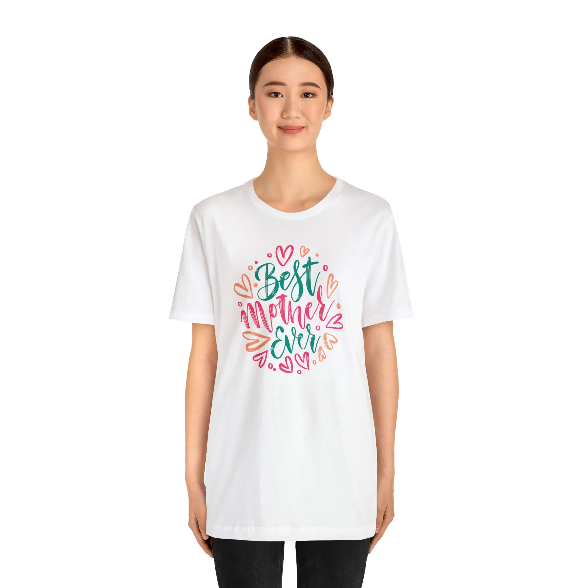 Best Mother Ever Heart T-Shirt | Love You Mama Tee |  Bella Canvas 3001 Unisex |  Mom Short Sleeve Tshirt