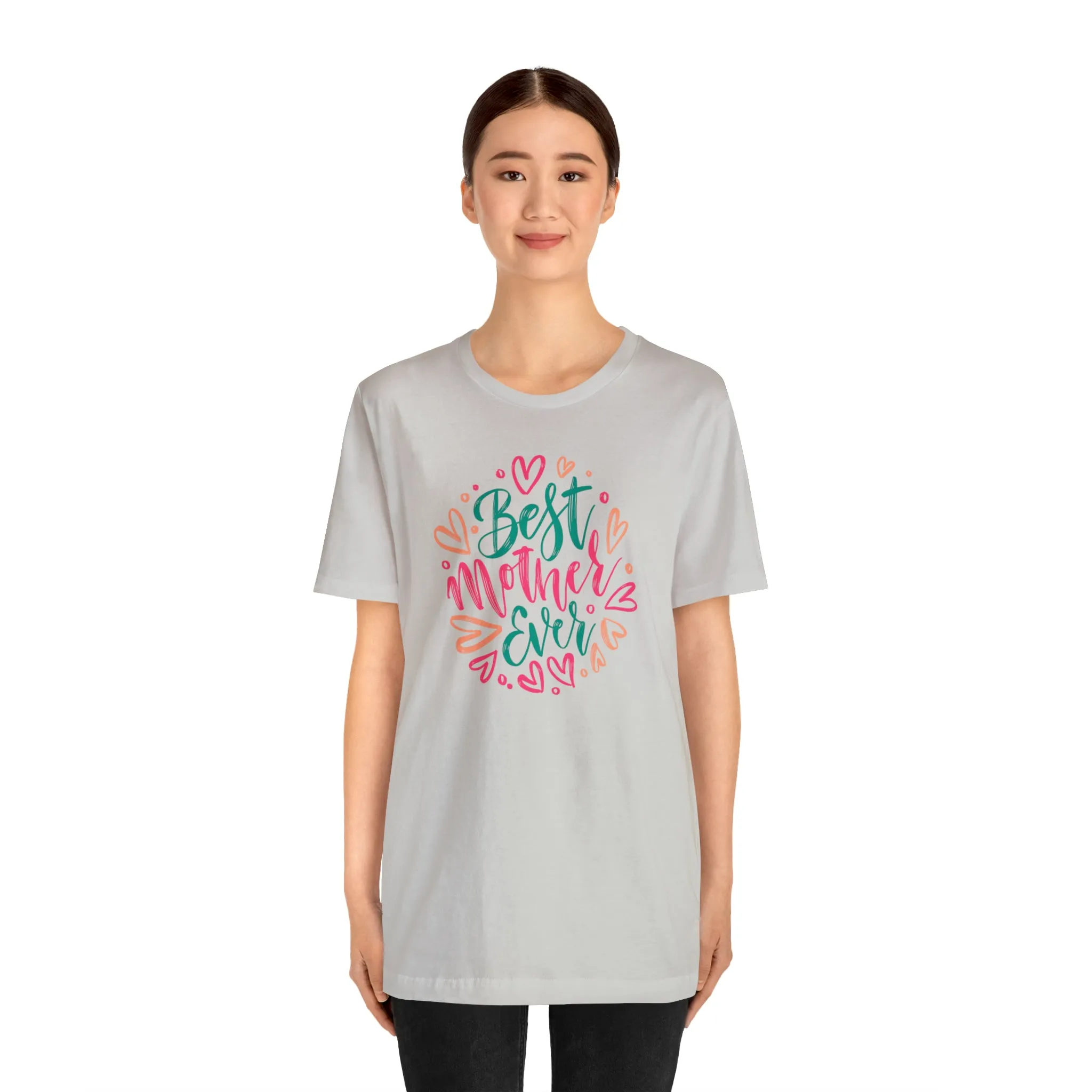 Best Mother Ever Heart T-Shirt | Love You Mama Tee |  Bella Canvas 3001 Unisex |  Mom Short Sleeve Tshirt