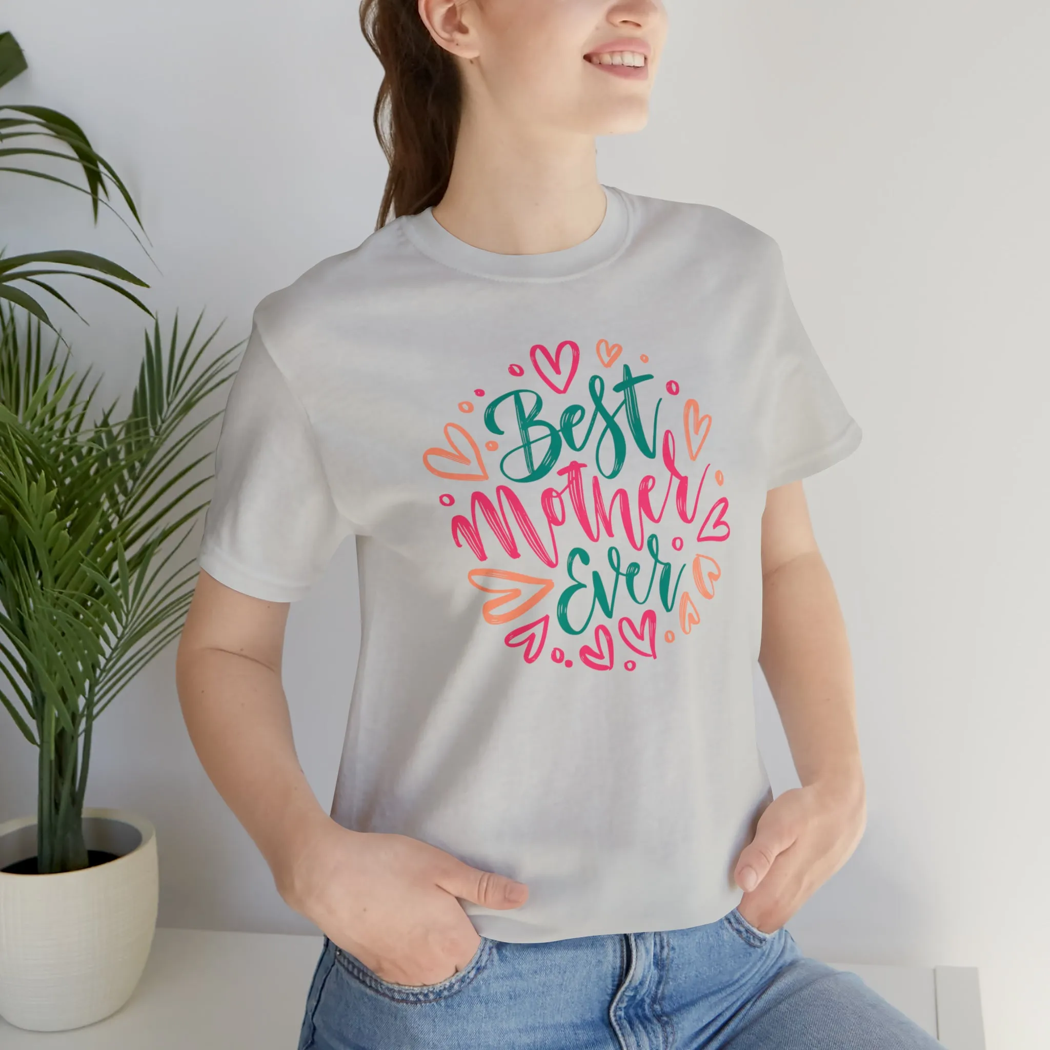Best Mother Ever Heart T-Shirt | Love You Mama Tee |  Bella Canvas 3001 Unisex |  Mom Short Sleeve Tshirt