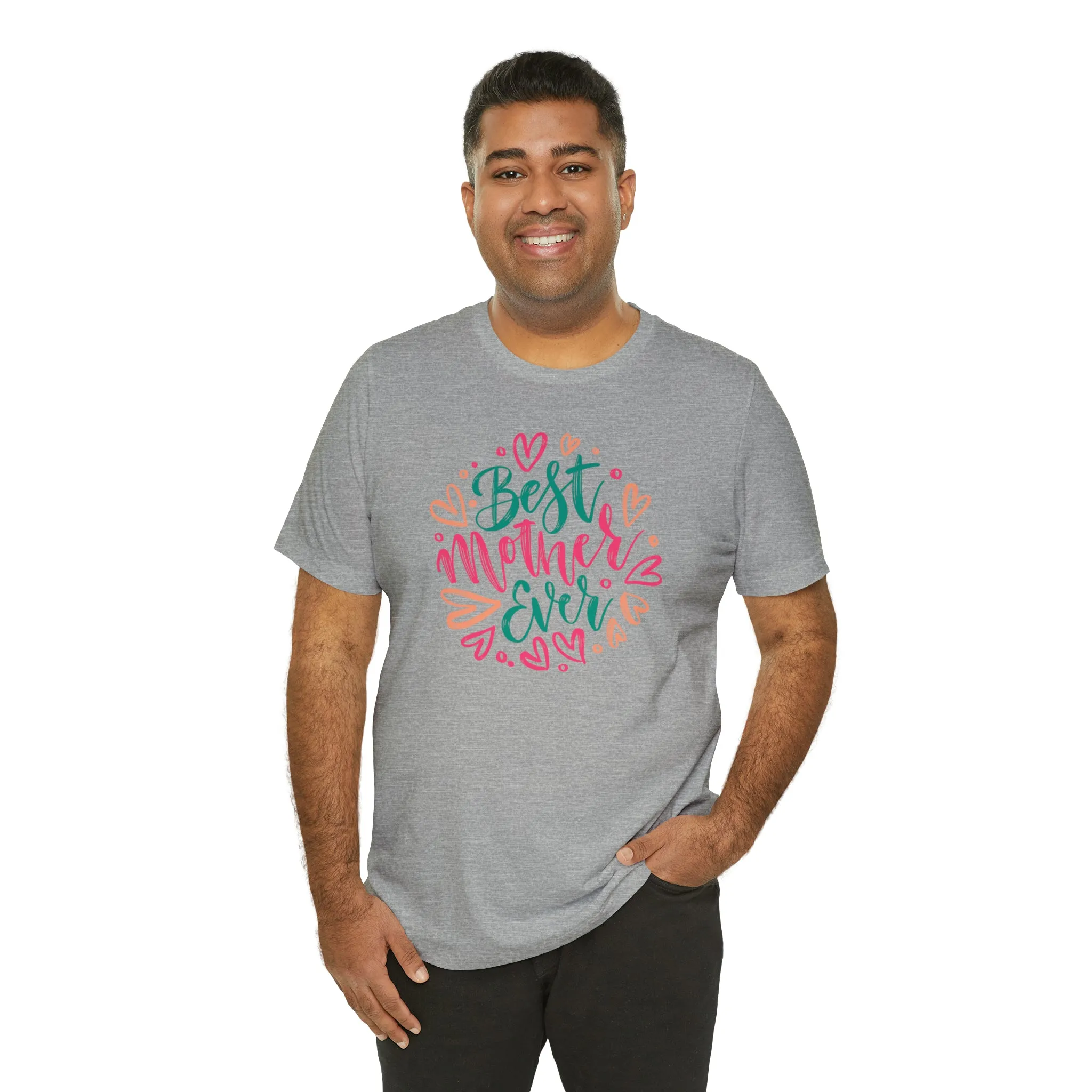 Best Mother Ever Heart T-Shirt | Love You Mama Tee |  Bella Canvas 3001 Unisex |  Mom Short Sleeve Tshirt