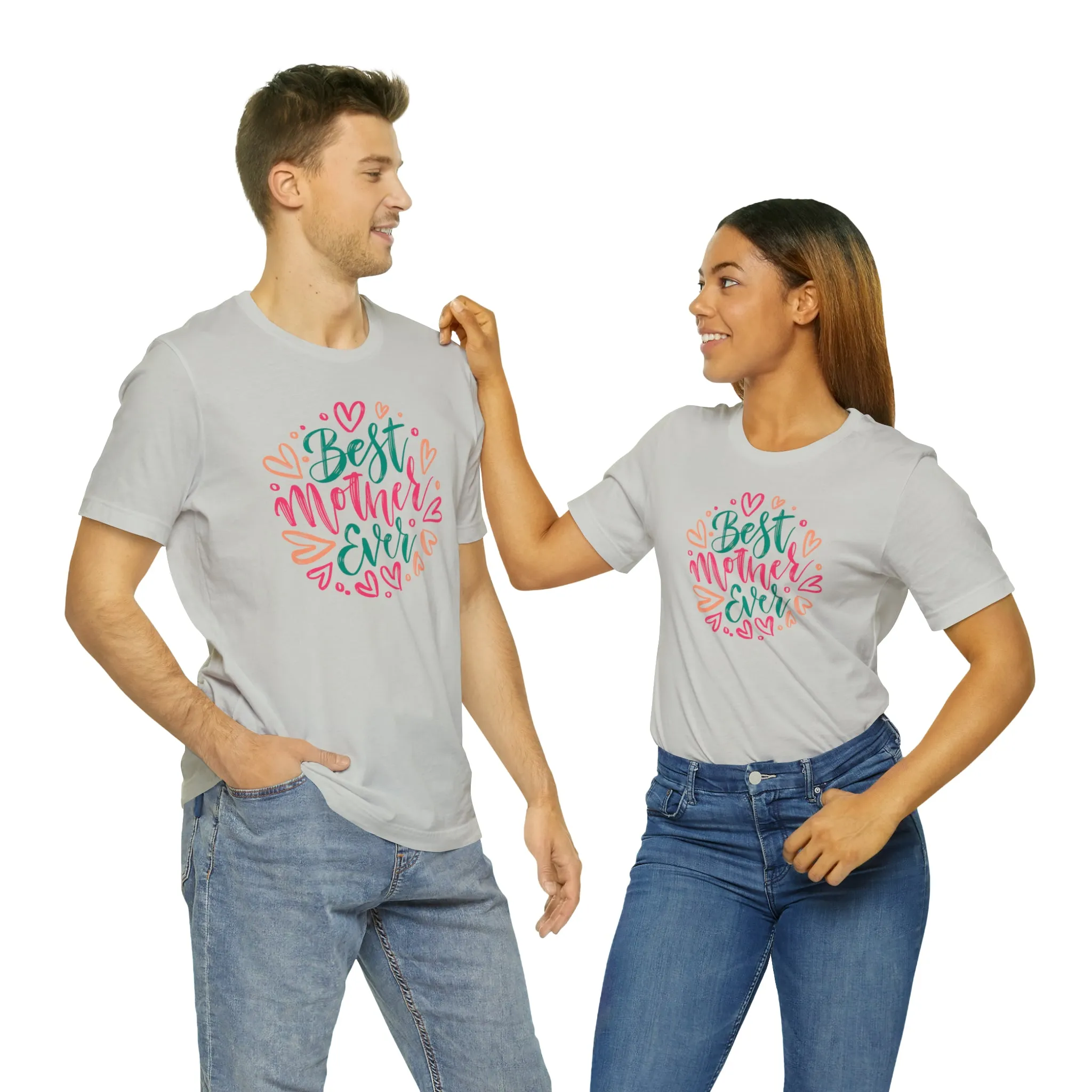 Best Mother Ever Heart T-Shirt | Love You Mama Tee |  Bella Canvas 3001 Unisex |  Mom Short Sleeve Tshirt