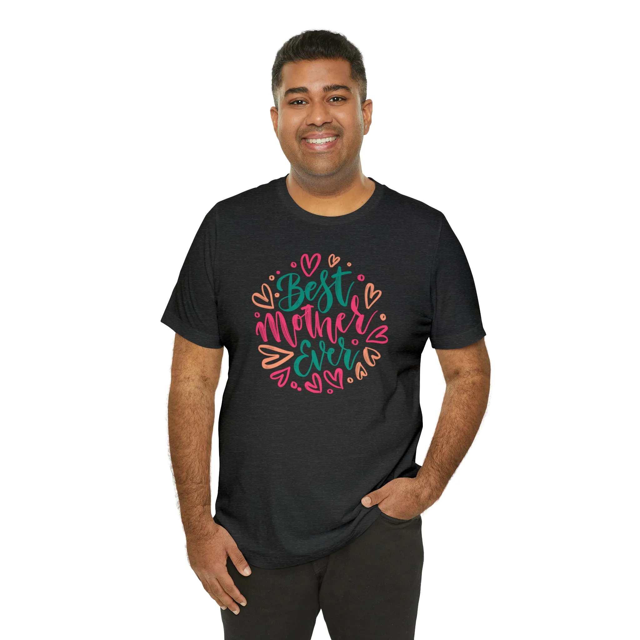Best Mother Ever Heart T-Shirt | Love You Mama Tee |  Bella Canvas 3001 Unisex |  Mom Short Sleeve Tshirt