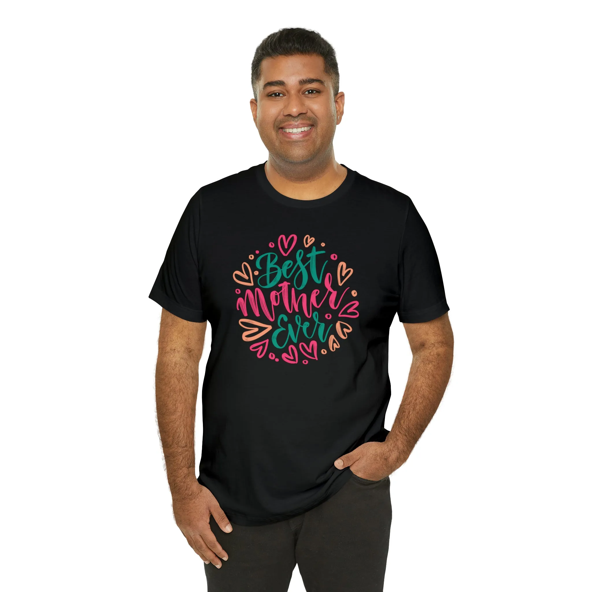 Best Mother Ever Heart T-Shirt | Love You Mama Tee |  Bella Canvas 3001 Unisex |  Mom Short Sleeve Tshirt