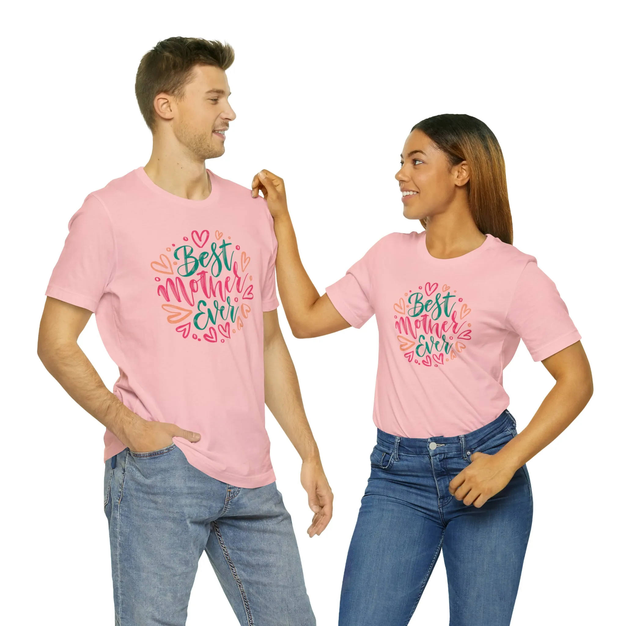 Best Mother Ever Heart T-Shirt | Love You Mama Tee |  Bella Canvas 3001 Unisex |  Mom Short Sleeve Tshirt