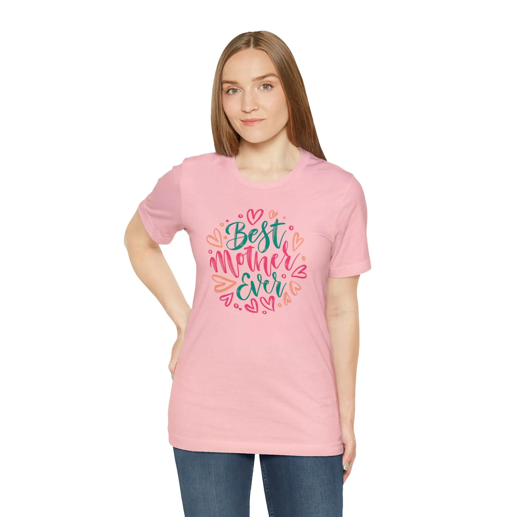Best Mother Ever Heart T-Shirt | Love You Mama Tee |  Bella Canvas 3001 Unisex |  Mom Short Sleeve Tshirt