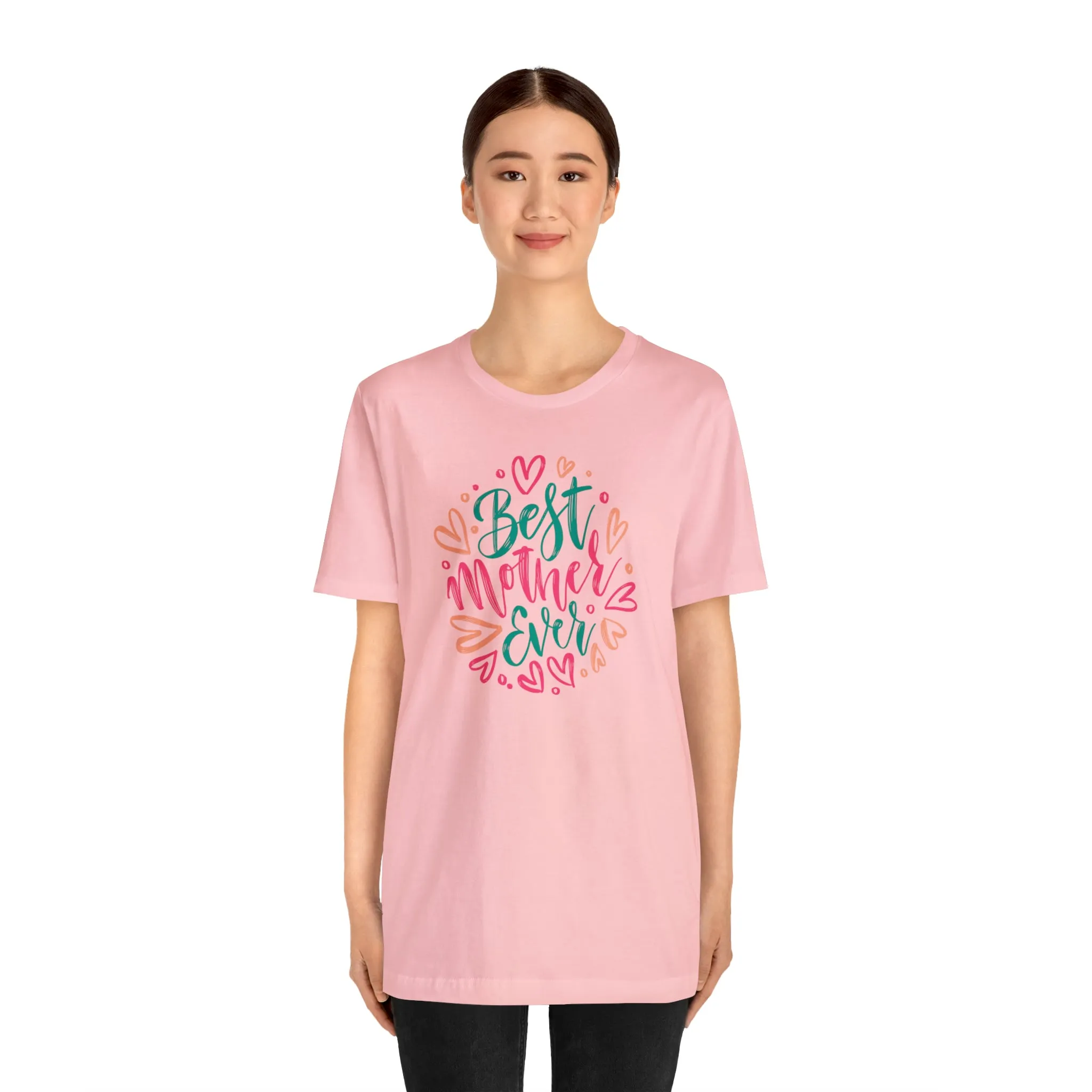 Best Mother Ever Heart T-Shirt | Love You Mama Tee |  Bella Canvas 3001 Unisex |  Mom Short Sleeve Tshirt