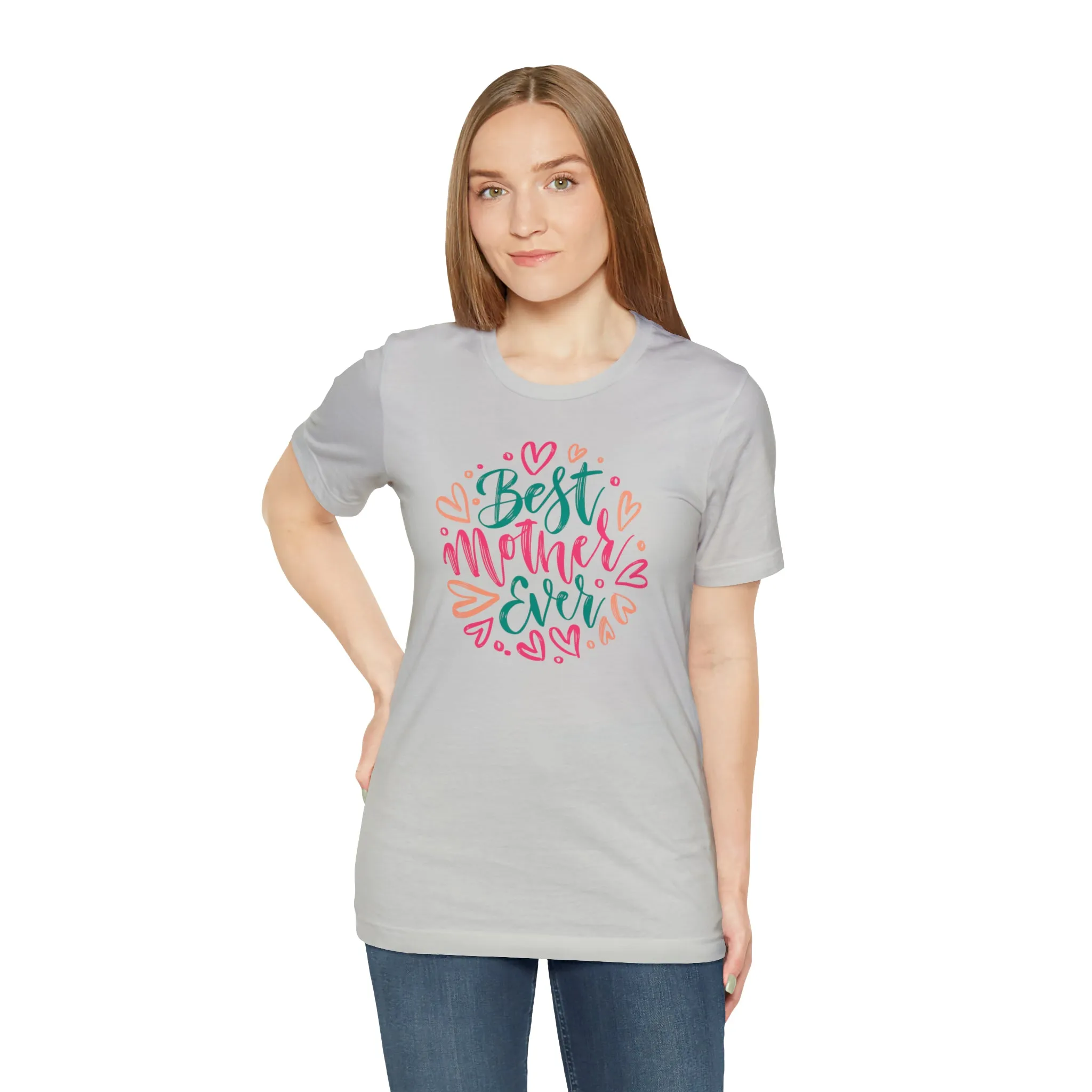 Best Mother Ever Heart T-Shirt | Love You Mama Tee |  Bella Canvas 3001 Unisex |  Mom Short Sleeve Tshirt