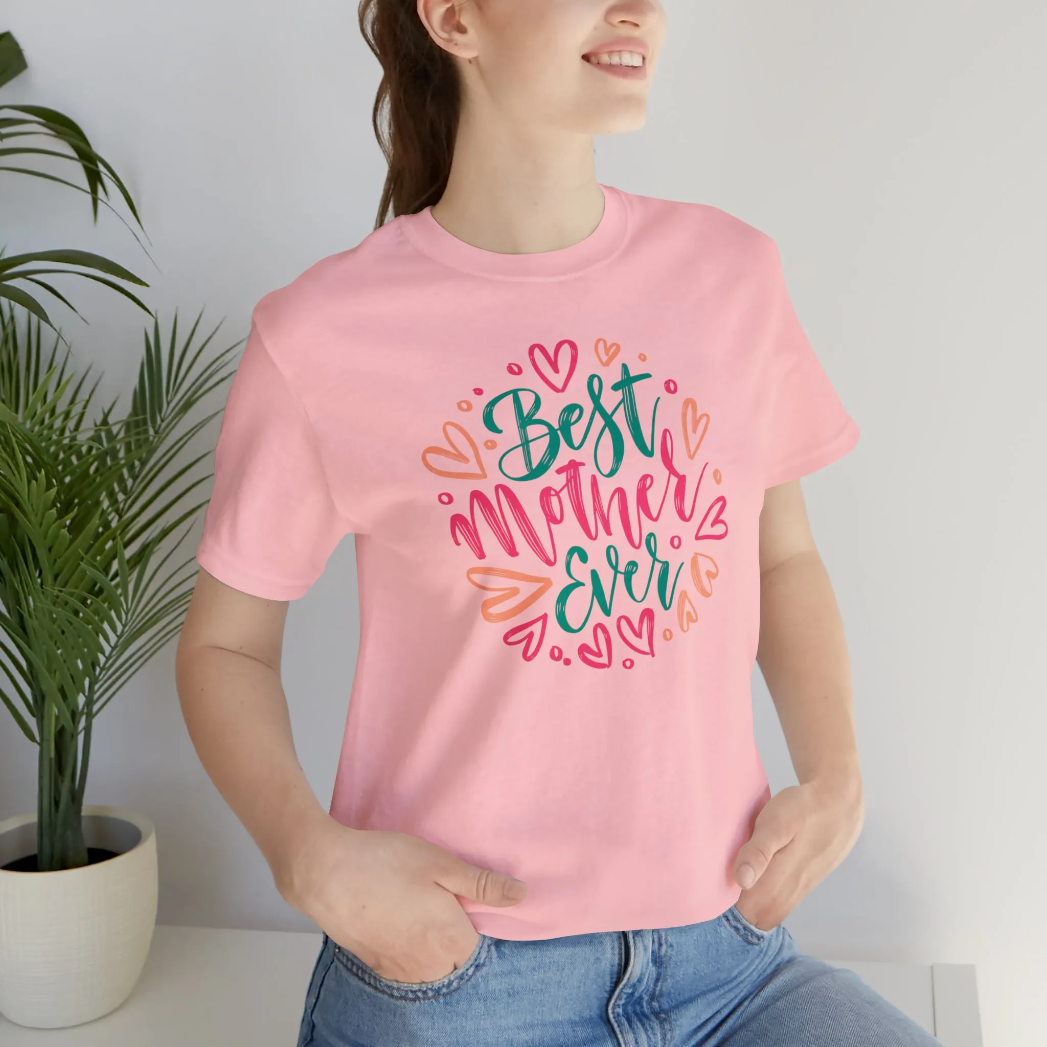 Best Mother Ever Heart T-Shirt | Love You Mama Tee |  Bella Canvas 3001 Unisex |  Mom Short Sleeve Tshirt